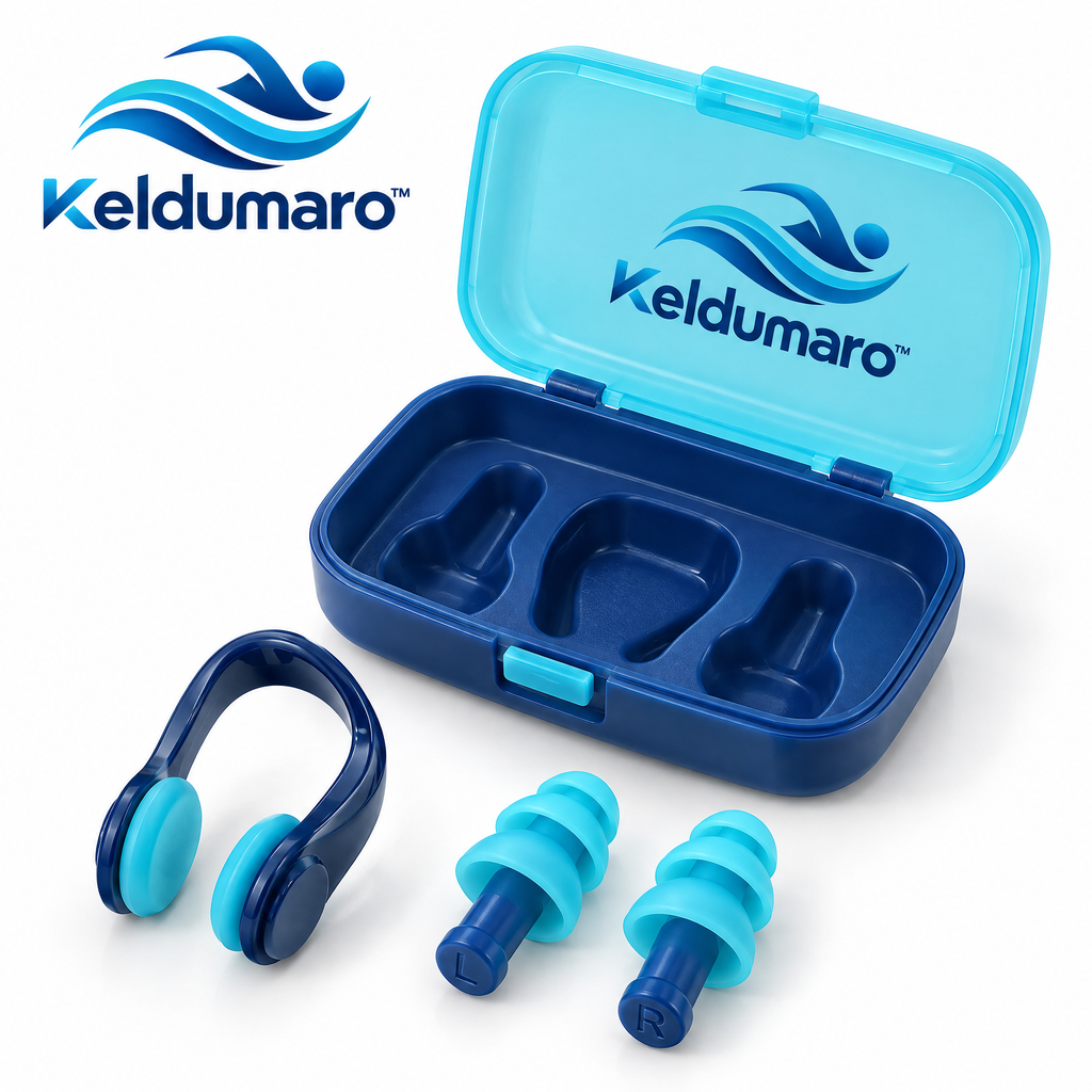 Keldumaro™ Memory Silicone Swim Nose Clip & Earplugs Set
