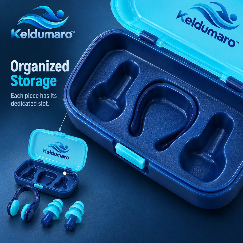 Keldumaro™ Memory Silicone Swim Nose Clip & Earplugs Set