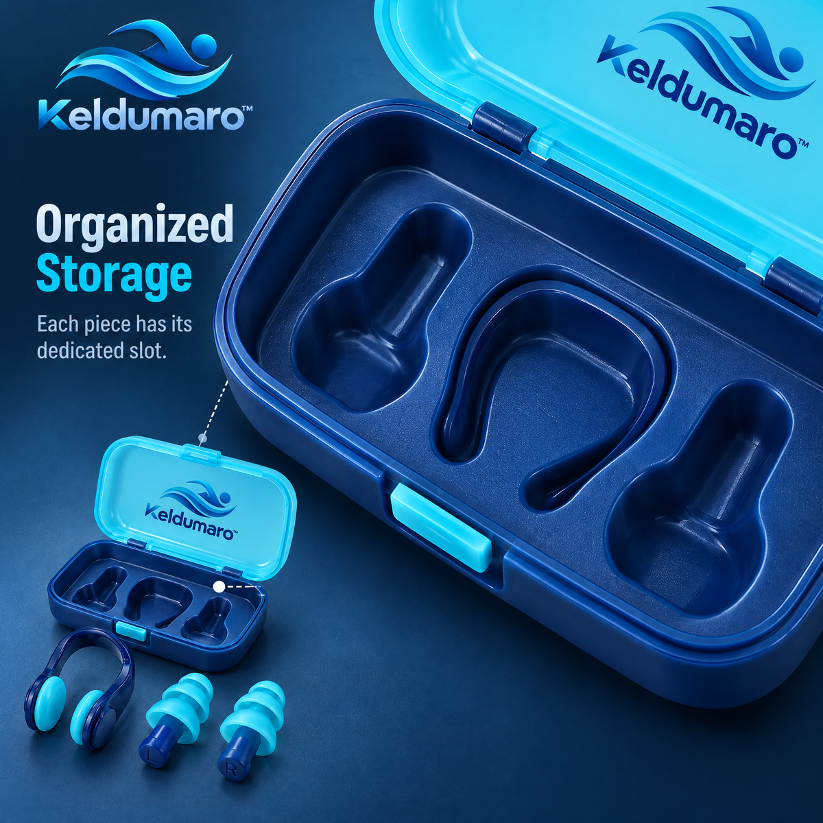 Keldumaro™ Memory Silicone Swim Nose Clip & Earplugs Set