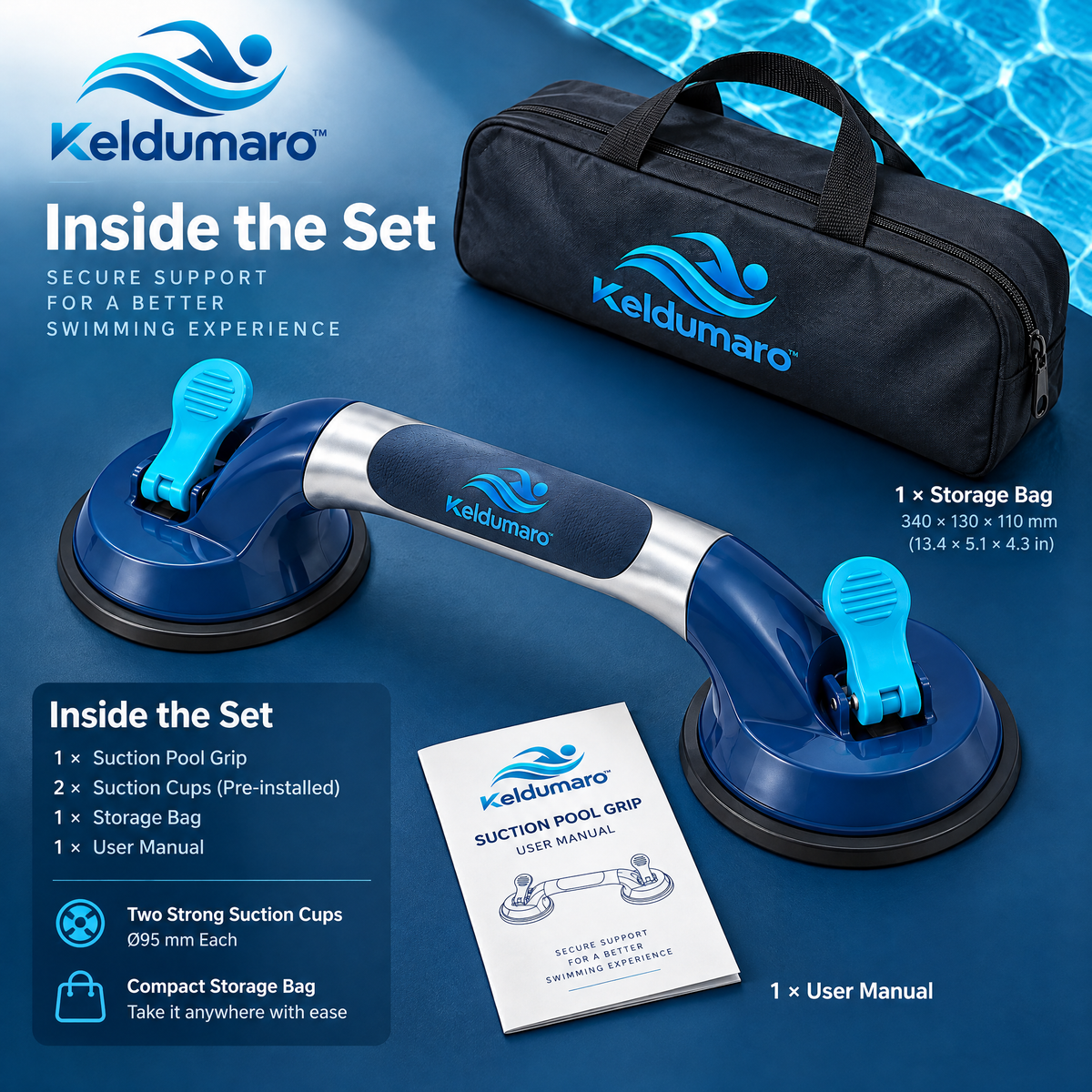 Keldumaro™ Portable Suction Pool Grip Handle