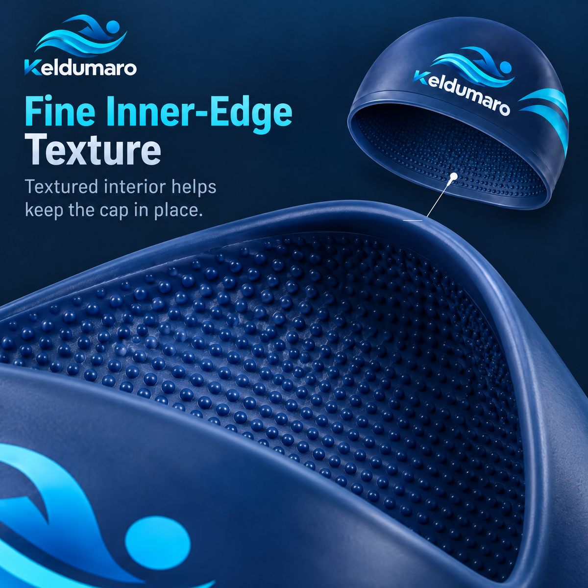 Keldumaro™ High-Stretch Silicone Swim Cap