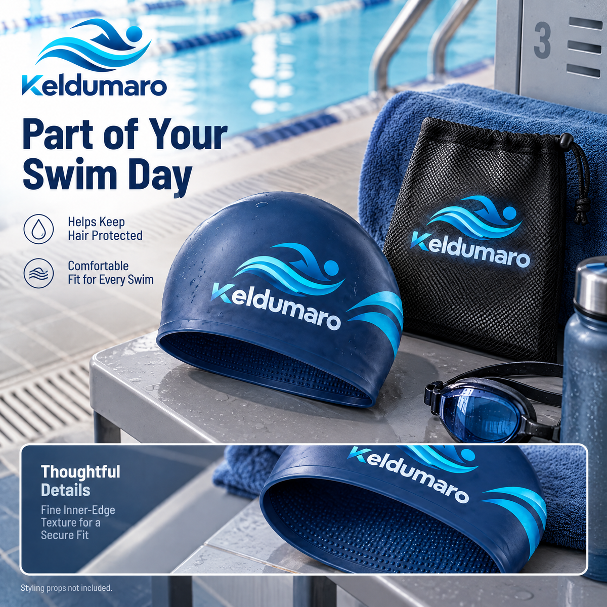 Keldumaro™ High-Stretch Silicone Swim Cap