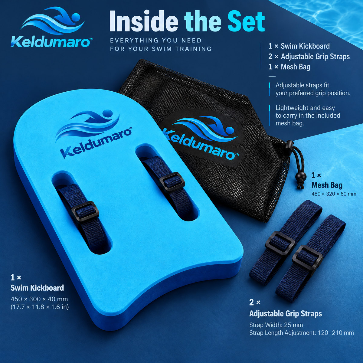 Keldumaro™ Adjustable Adult Swim Kickboard