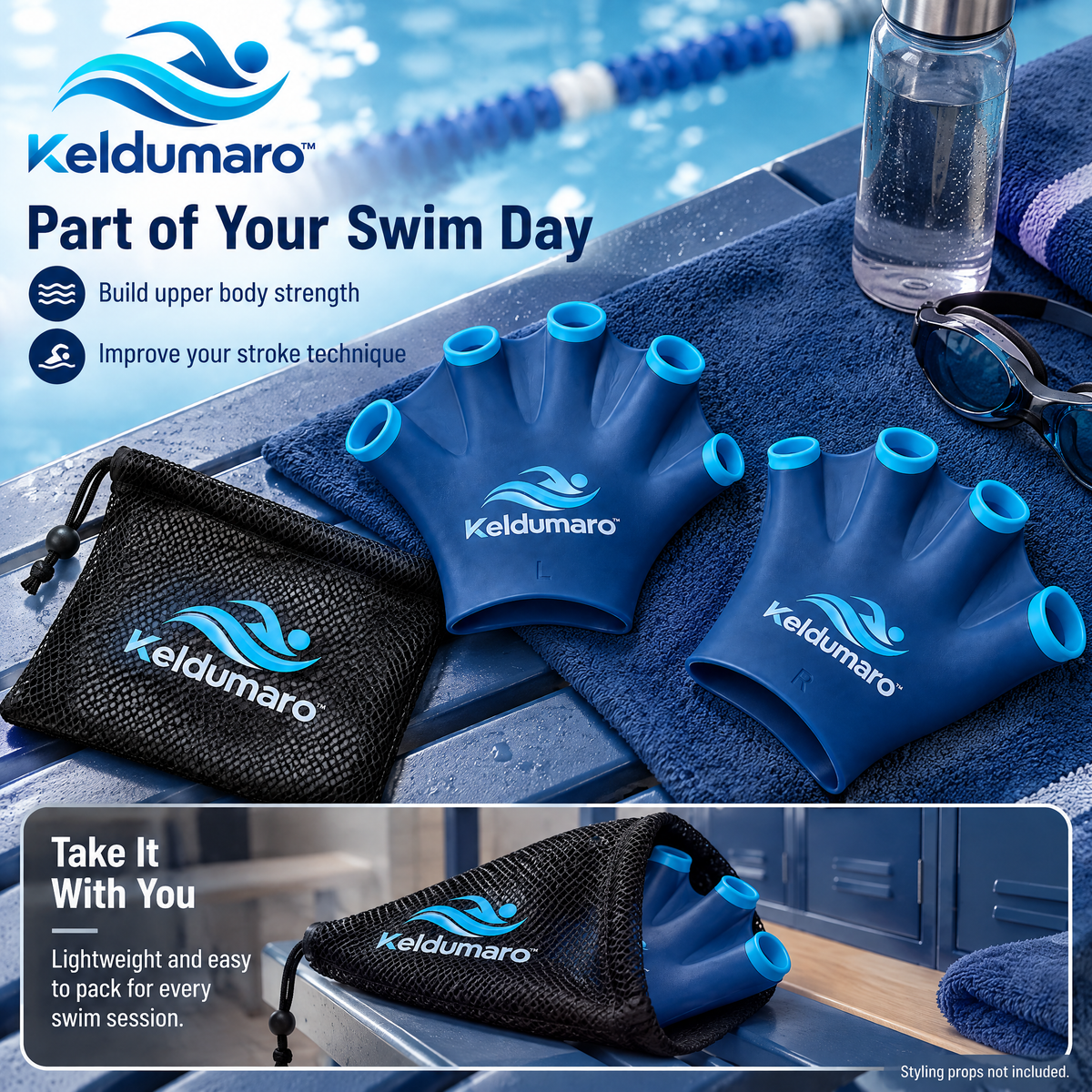 Keldumaro™ Silicone Swim Paddles
