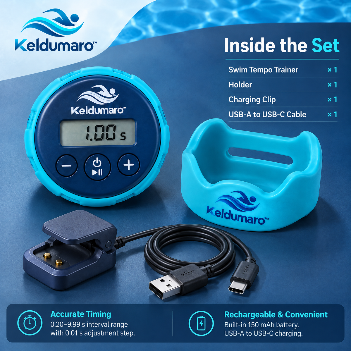Keldumaro™ Waterproof Swim Tempo Trainer