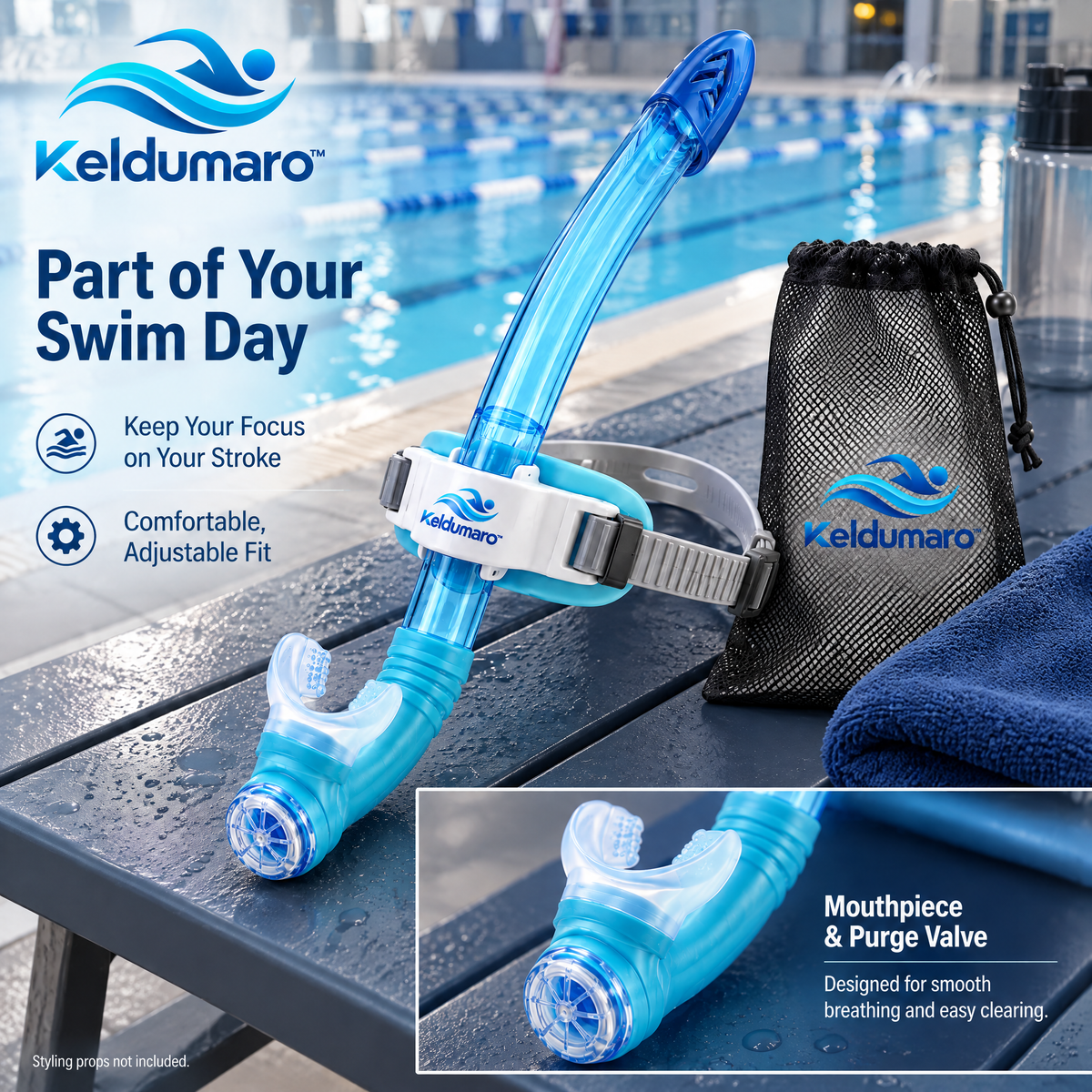 Keldumaro™ Low-Profile Silicone Swim Snorkel