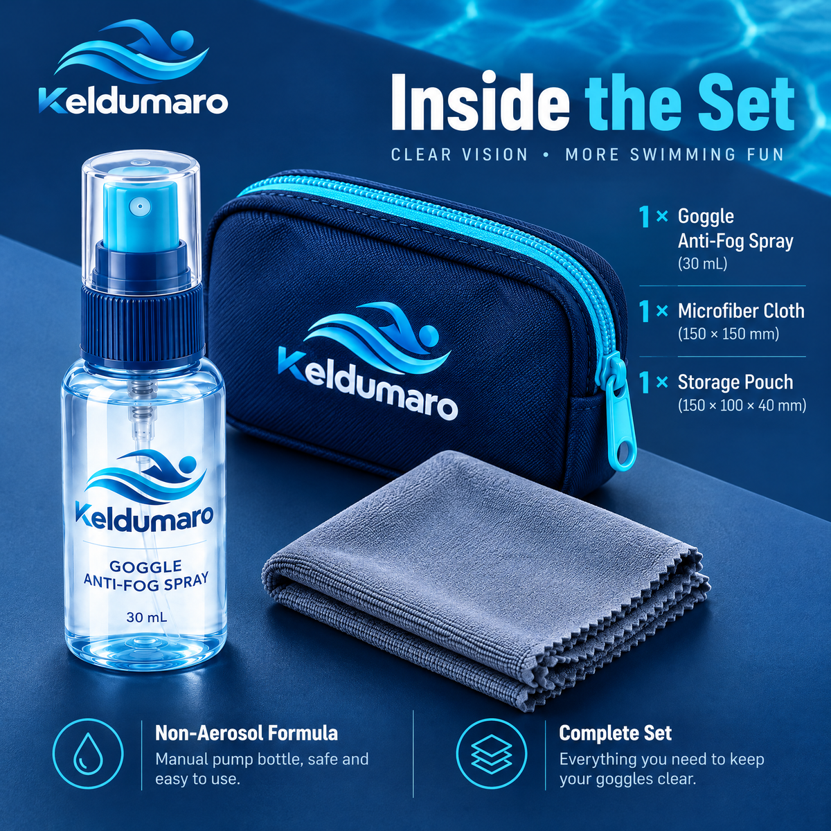 Keldumaro™ Anti-Fog Swim Goggle Spray